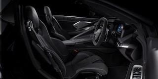 The Front Interior View of a 2025 Chevy Corvette Stingray Getting Hit by Sunlight