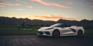 Overhead View of the Hood of a 2025 White 2025 Chevy Corvette Stingray