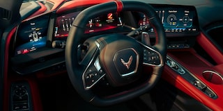 The Front Interior View of a 2025 Chevy Corvette Stingray Getting Hit by Sunlight